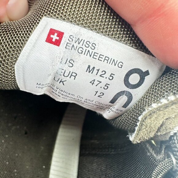 On Cloud X Swiss Engineering Men Size 12.5 Aloe White Green Running Shoes - Picture 12 of 13